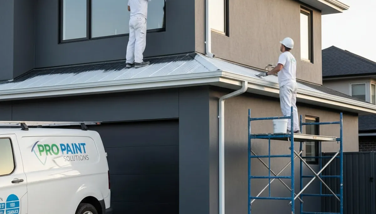 Professional trim and fascia painting on a San Francisco CA home exterior by expert house painters